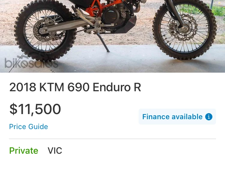 Motorcycle KTM Enduro 690