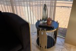 Couch, two arm chairs, 4 side tables