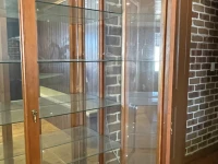 4 x solid wooden display cabinets with glass on all sides and removabl...