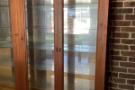 4 x solid wooden display cabinets with glass on all sides and removabl...