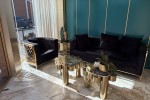 Couch, two arm chairs, 4 side tables
