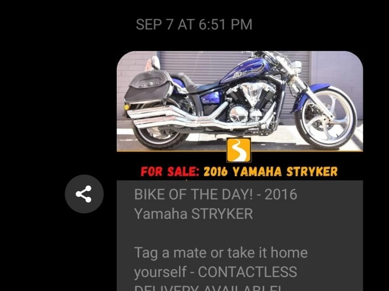 Motorcycle yamaha 1300 stryker