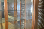 4 x solid wooden display cabinets with glass on all sides and removabl...