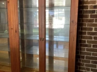 4 x solid wooden display cabinets with glass on all sides and removabl...