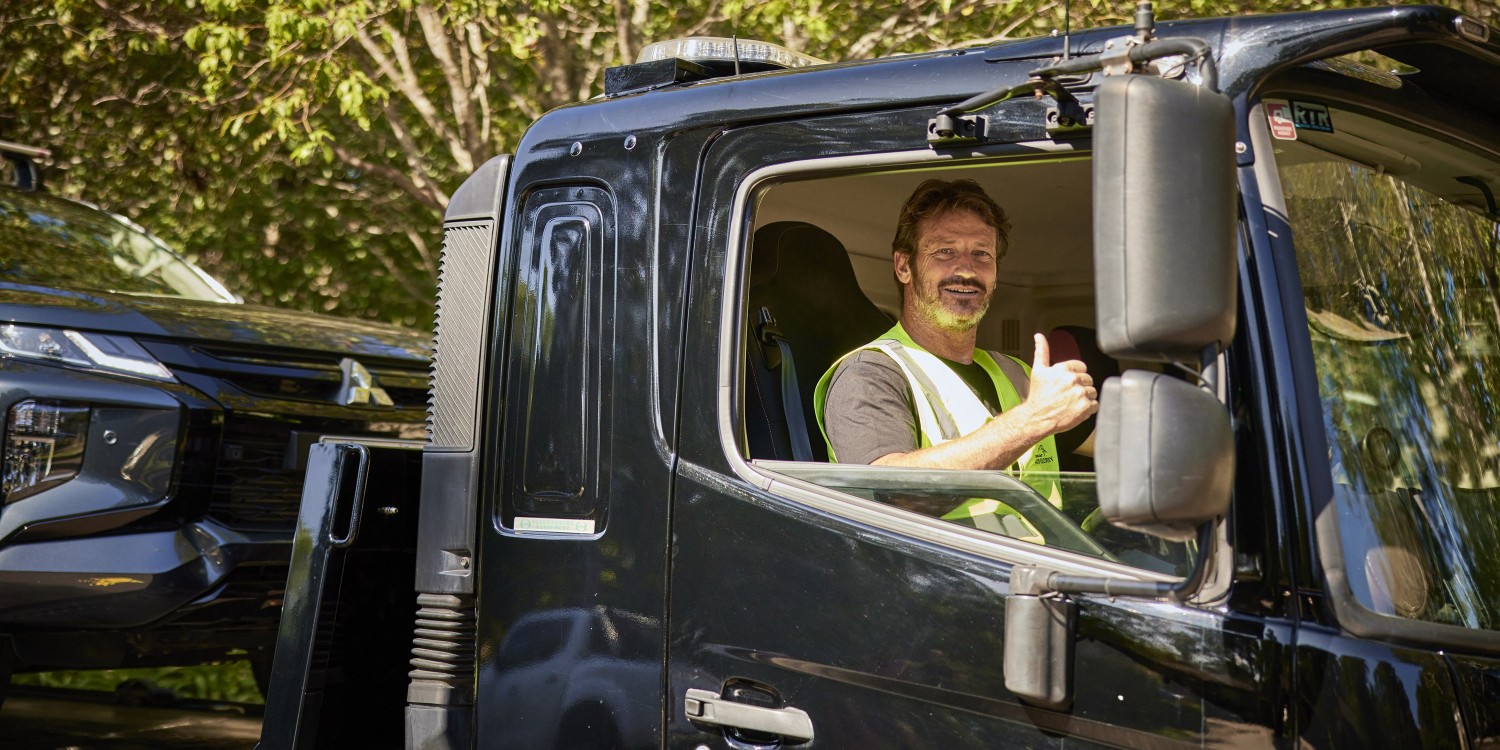 Man driving a van