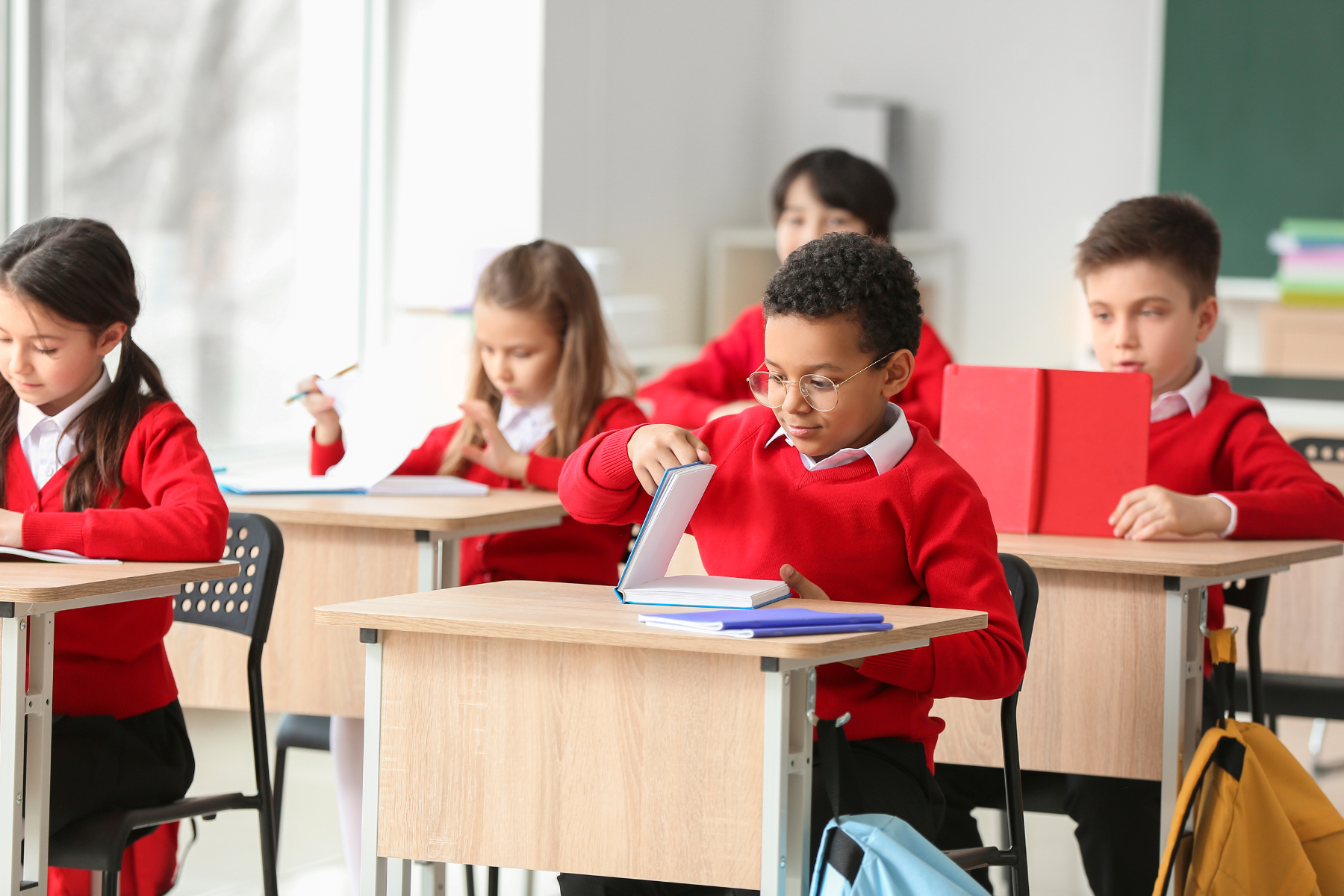 primary school kids in class