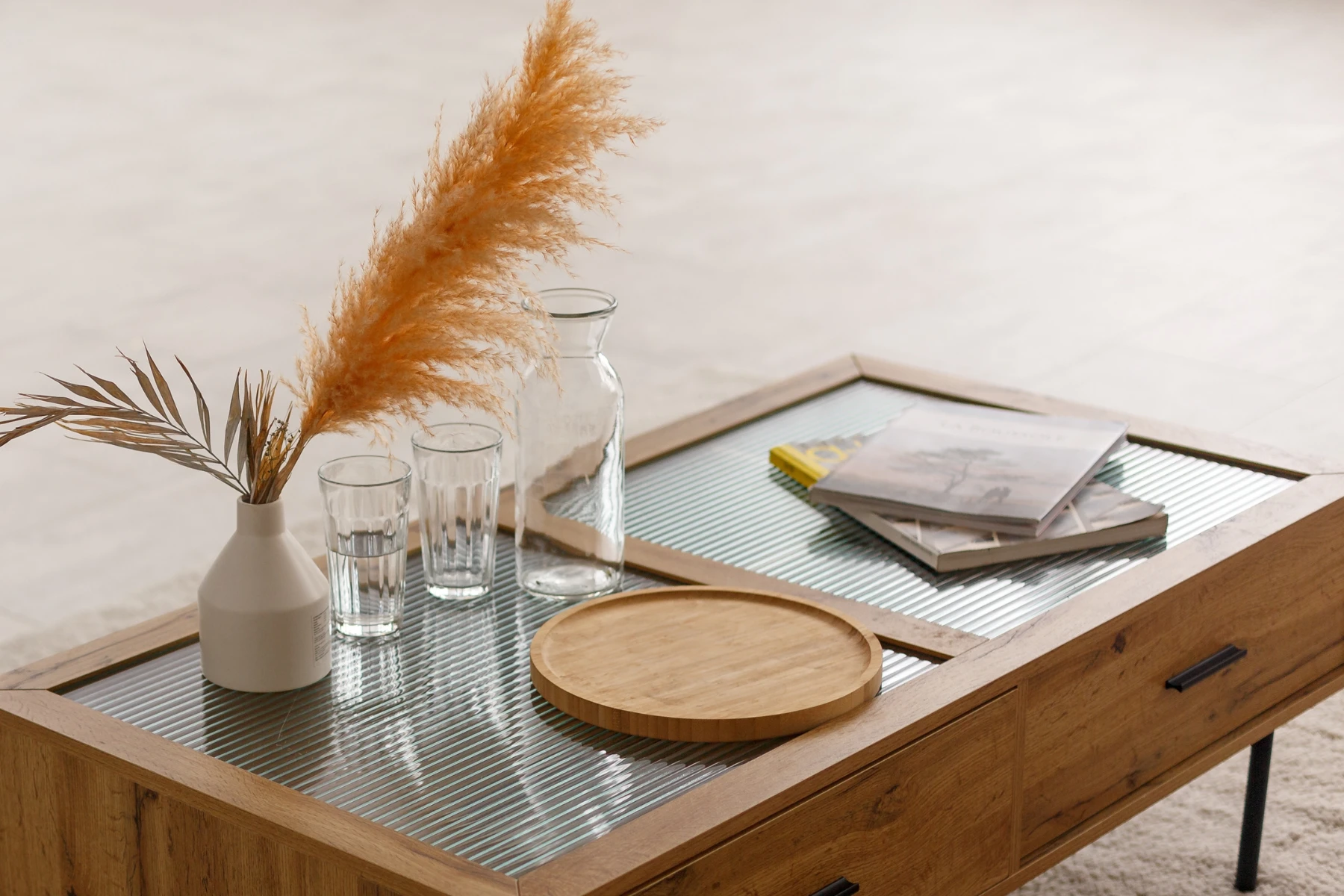 coffee table with books