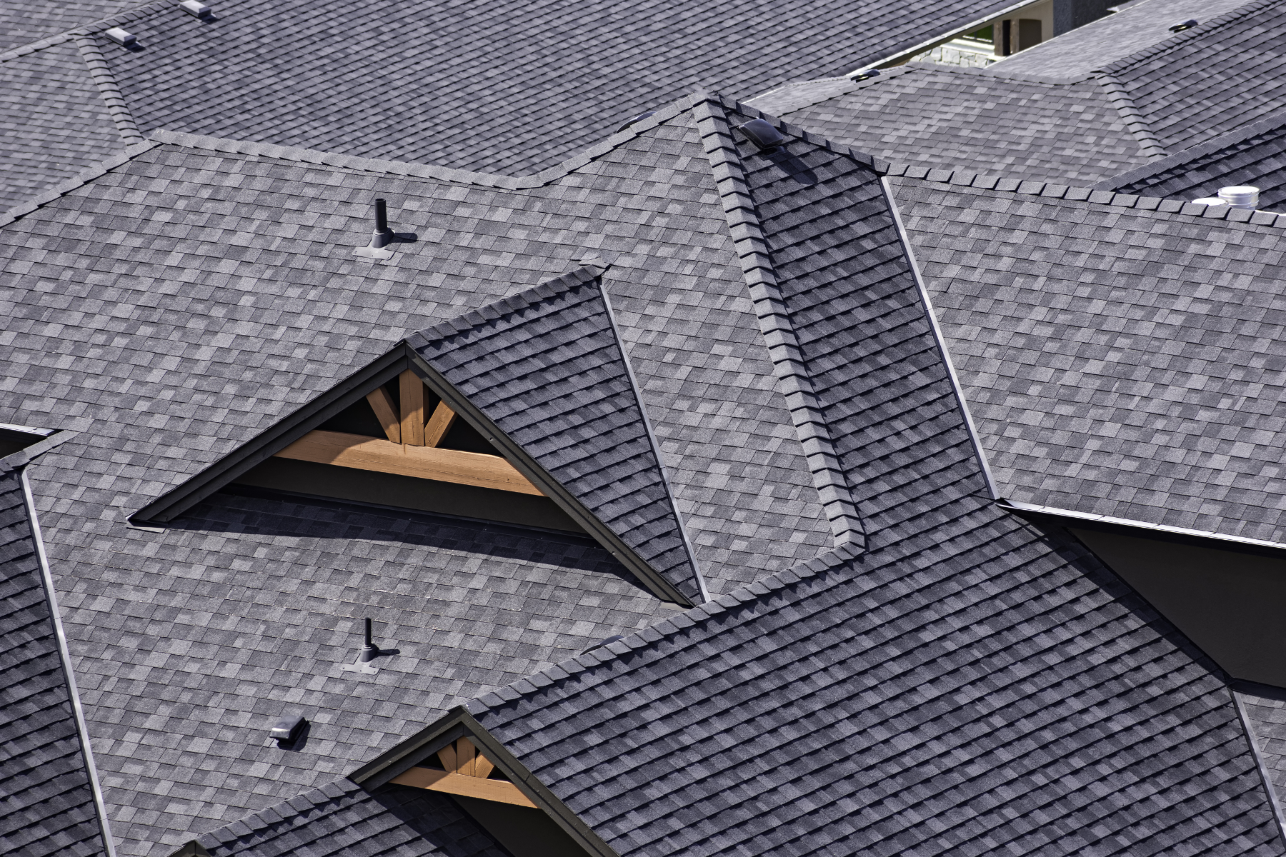 new house with complex roofline