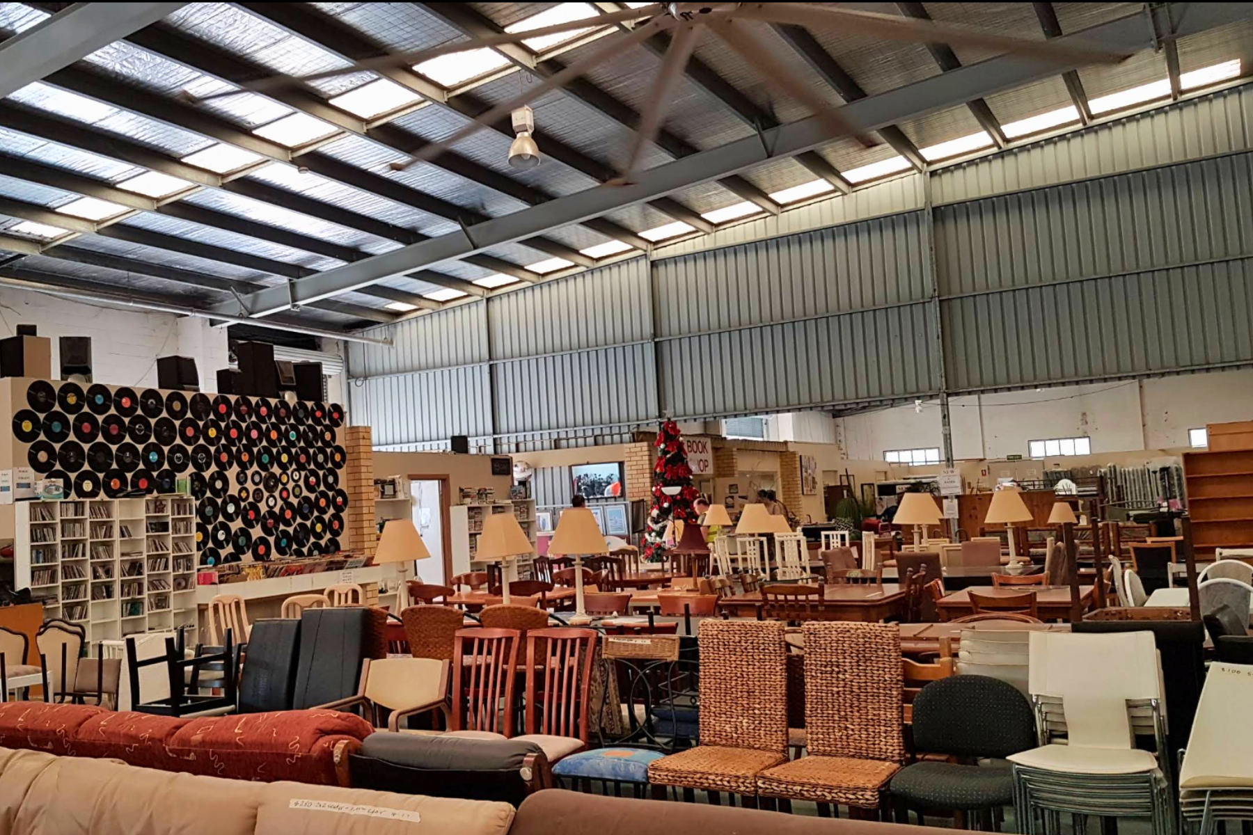 large second hand store with chairs