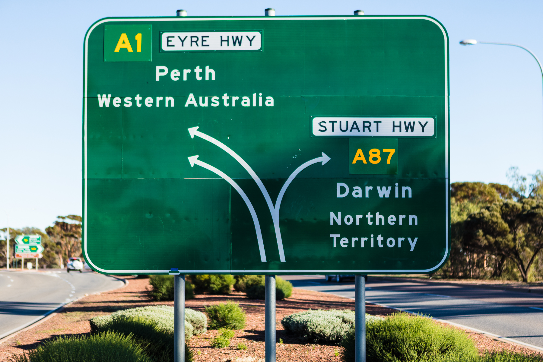 Seeing a major road sign while you are moving your car interstate in Australia
