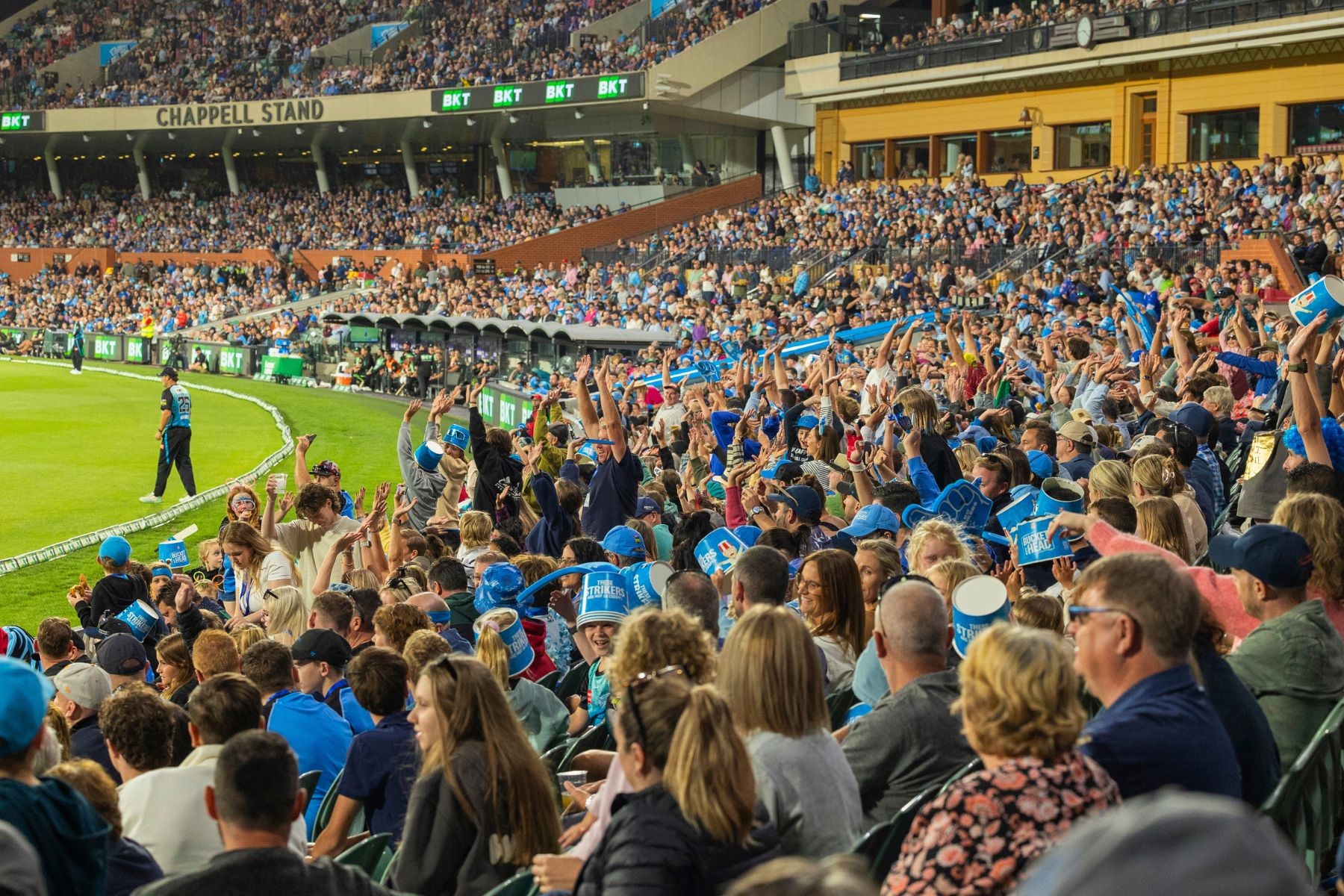 Crowd of Aussies watching a T20 cricket game in Australia
