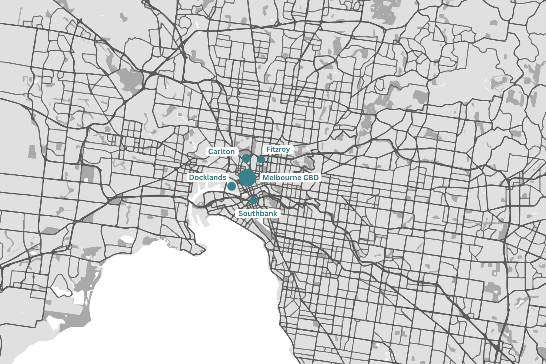 Melbourne map with traffic hotspots