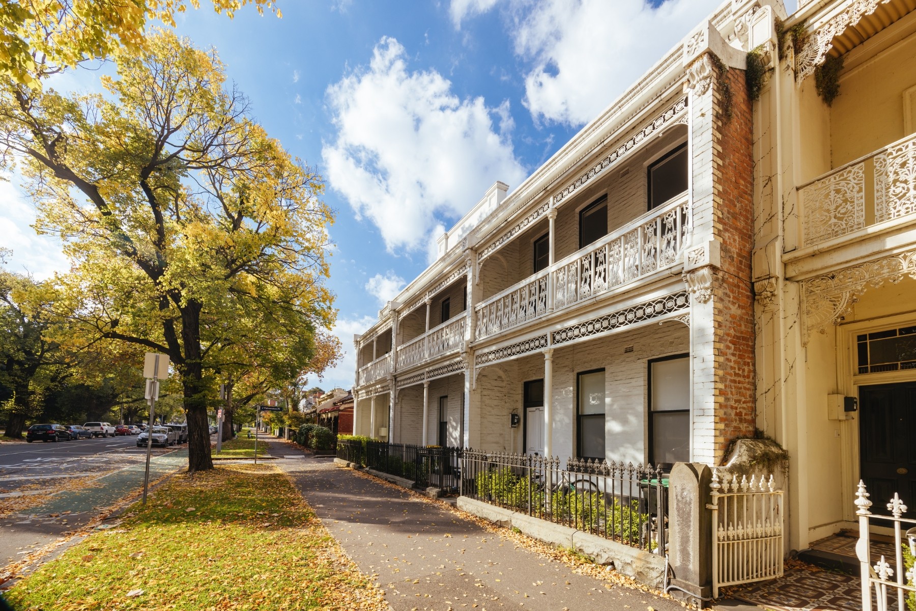 Old historic houses in Parkville near the University of Melbourne