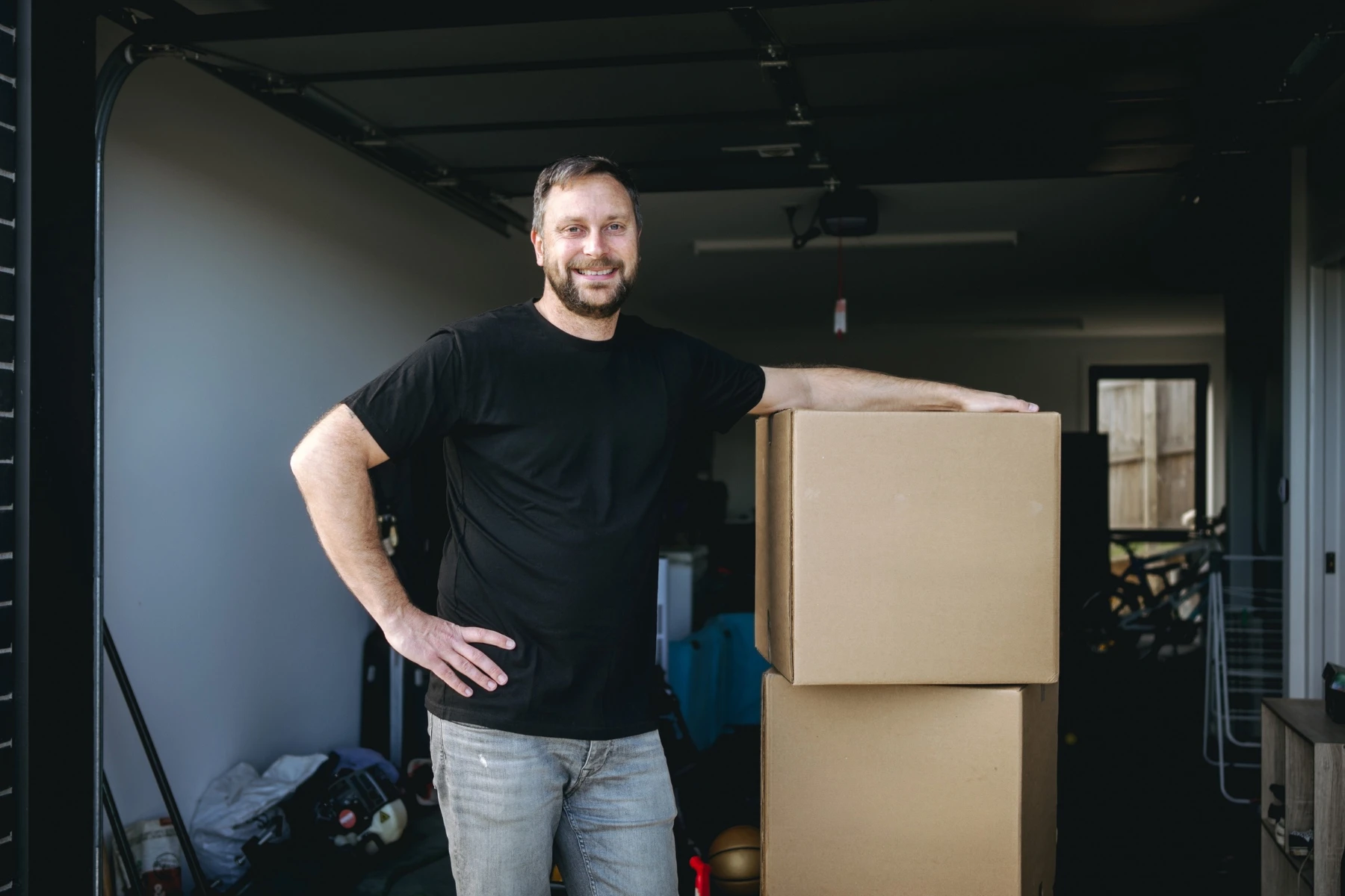 removalist with moving boxes