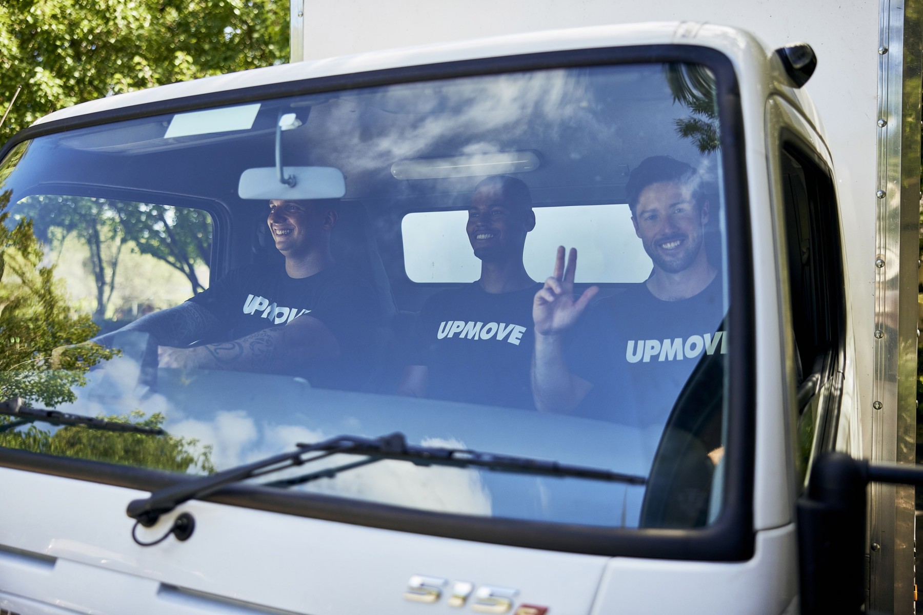 Upmove team in truck for collecting bulky waste in Darwin