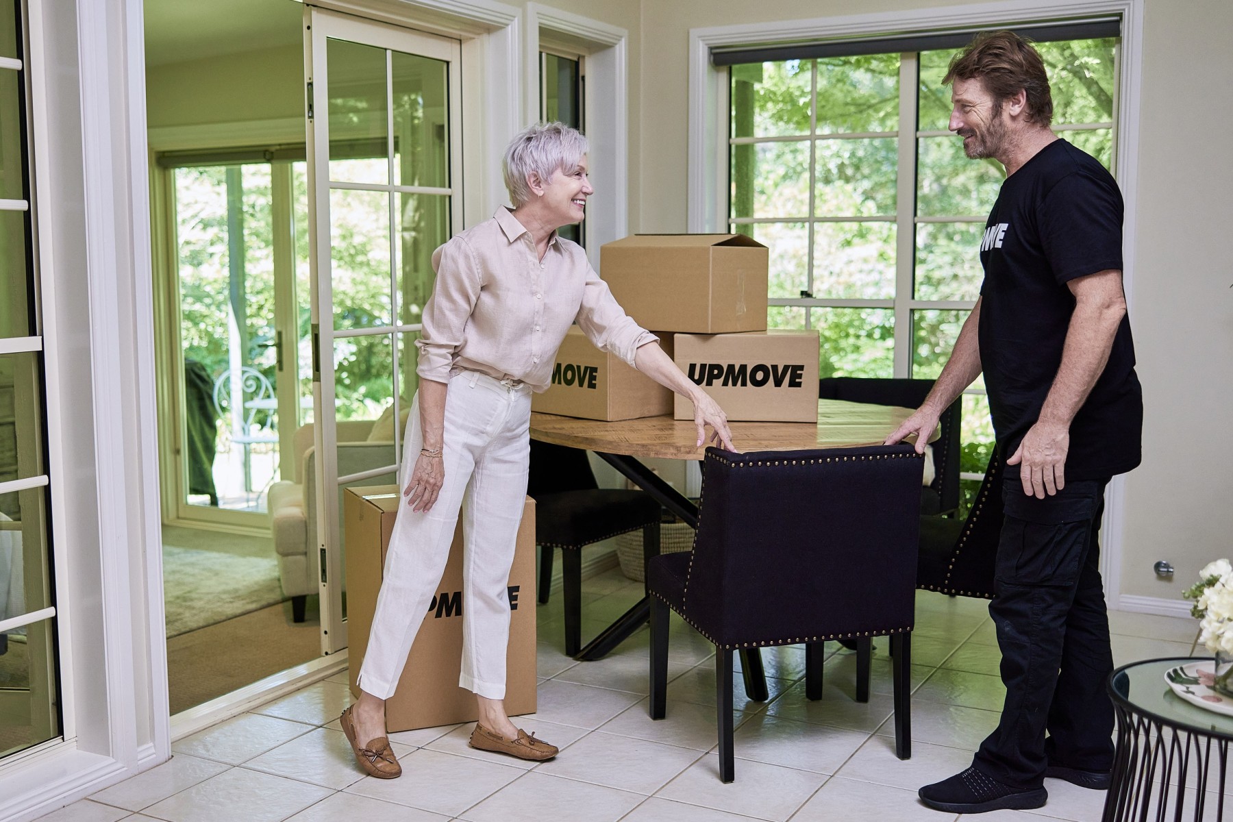 Upmove removalists helping senior woman with move to retirement in Adelaide