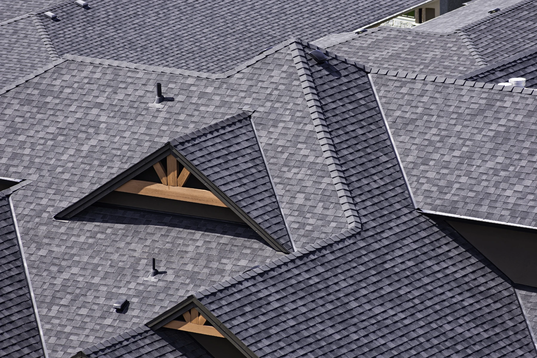 new house with complex roofline