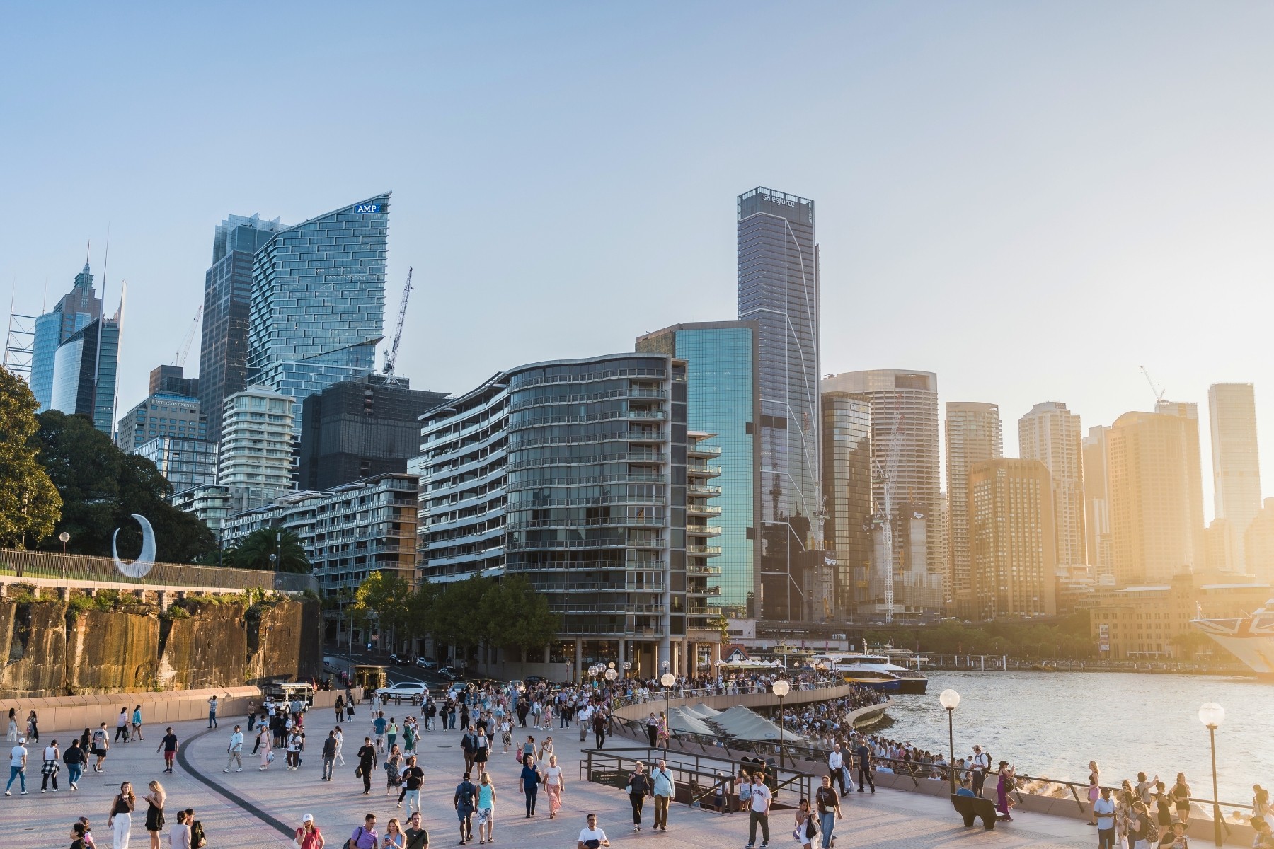 Sydney's cityscape, with high rise office buildings in the background